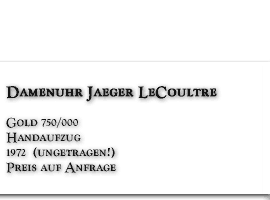 Damenarmbanduhr Jaeger LeCoultre